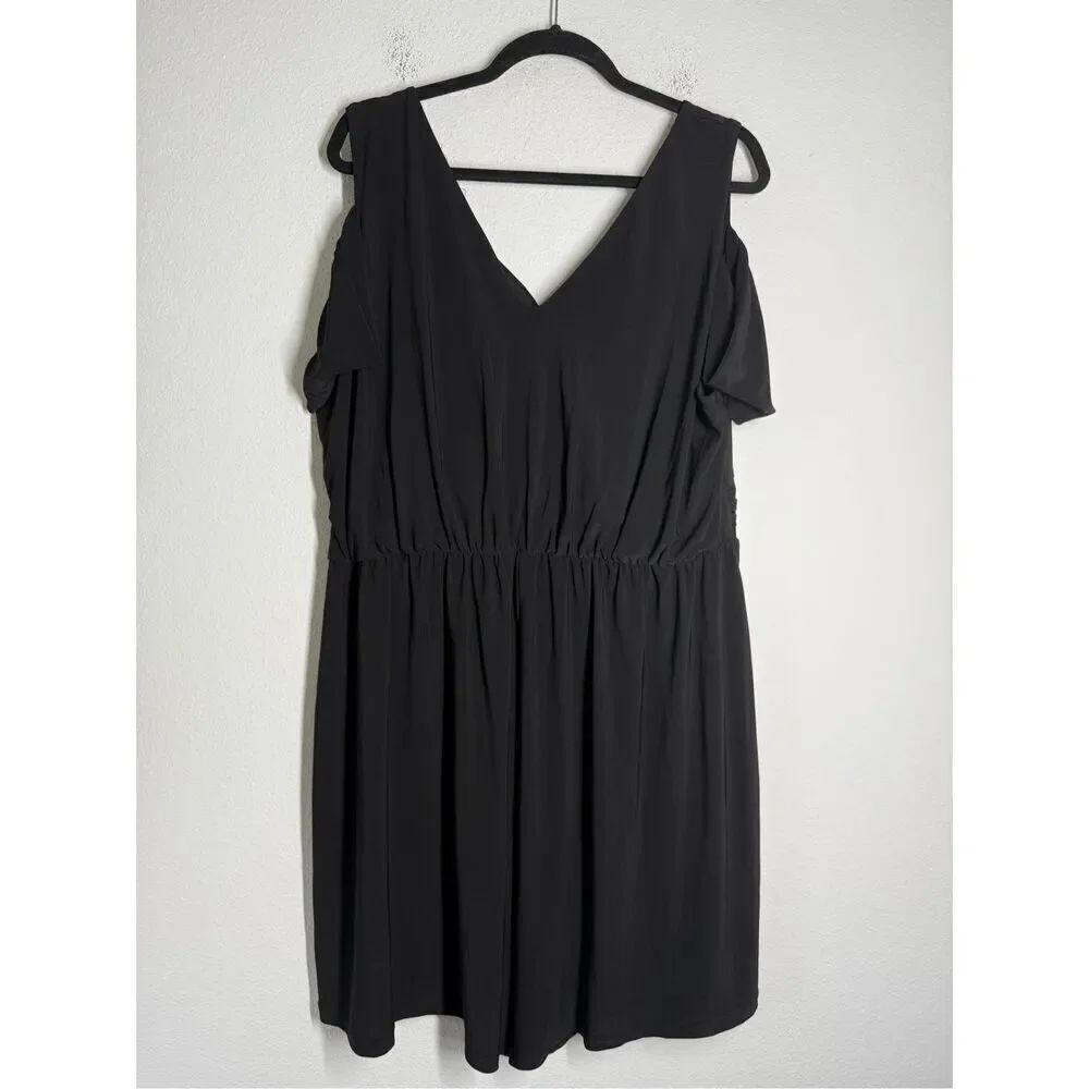 ASOS Women’s Black Cold Shoulder Flattering Rushed Front Romper Size 18